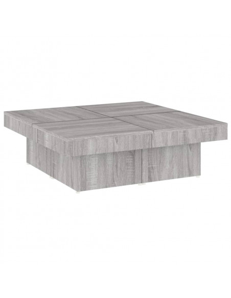 Tavolino da Salotto Grigio Sonoma 90x90x28 cm Legno Multistrato