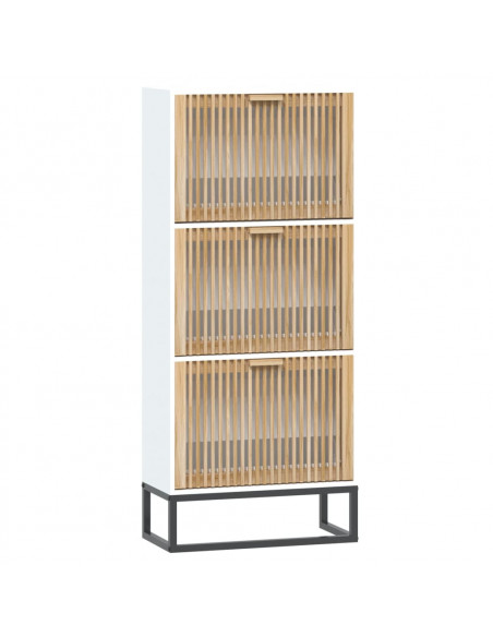Scarpiera Bianca 52x25x120 cm in Legno Multistrato