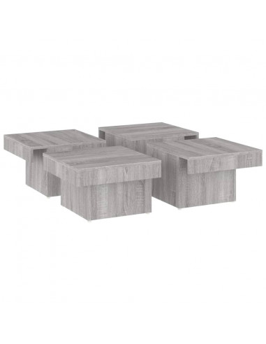 Tavolino da Salotto Grigio Sonoma 90x90x28 cm Legno Multistrato