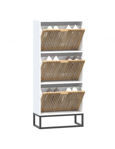 Scarpiera Bianca 52x25x120 cm in Legno Multistrato