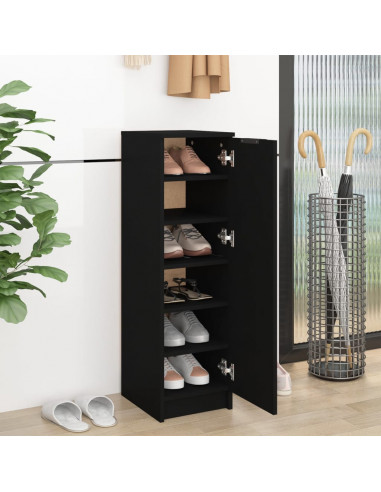 Scarpiera Nera 30x35x100 cm in Legno Multistrato