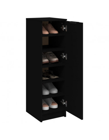 Scarpiera Nera 30x35x100 cm in Legno Multistrato