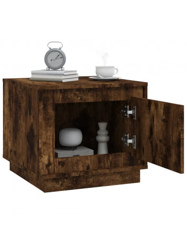 Tavolino da Salotto Rovere Fumo 51x50x44 cm Legno Multistrato