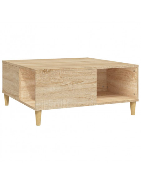 Tavolino Salotto Rovere Sonoma 80x80x36,5 cm Legno Multistrato
