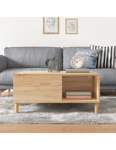 Tavolino Salotto Rovere Sonoma 80x80x36,5 cm Legno Multistrato