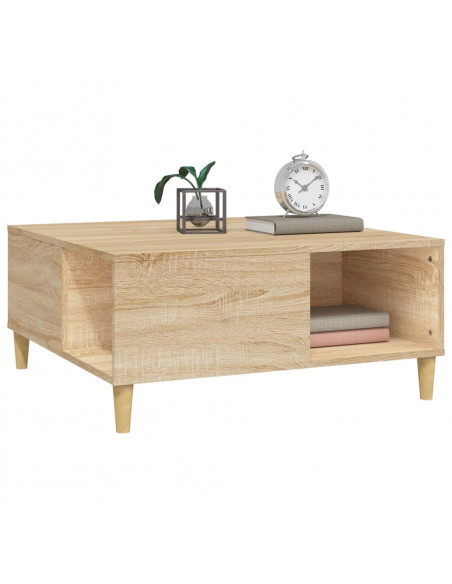 Tavolino Salotto Rovere Sonoma 80x80x36,5 cm Legno Multistrato