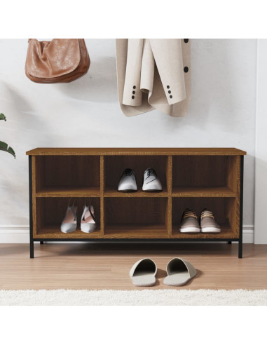 Scarpiera Rovere Marrone 100x35x50 cm in Legno Multistrato