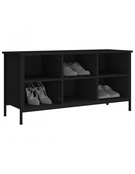 Scarpiera Nera 100x35x50 cm in Legno Multistrato