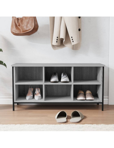 Scarpiera Grigio Sonoma 100x35x50 cm in Legno Multistrato