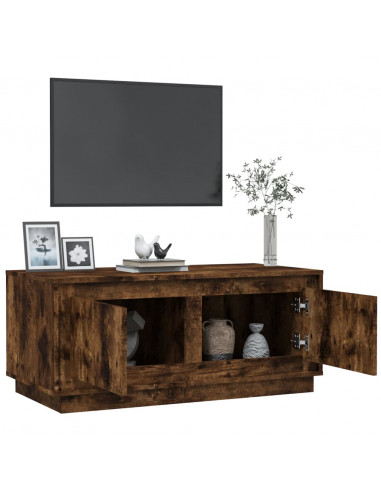 Tavolino da Salotto Rovere Fumo 102x50x44 cm Legno Multistrato