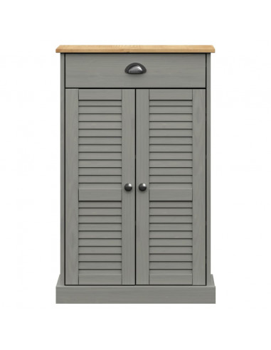 Scarpiera VIGO 60x35x96 cm in Legno Massello di Pino Grigio