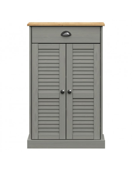 Scarpiera VIGO 60x35x96 cm in Legno Massello di Pino Grigio