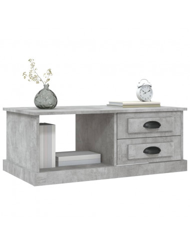 Tavolino Salotto Grigio Cemento 90x50x35 cm Legno Multistrato