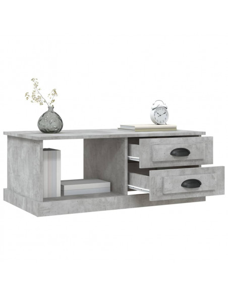Tavolino Salotto Grigio Cemento 90x50x35 cm Legno Multistrato