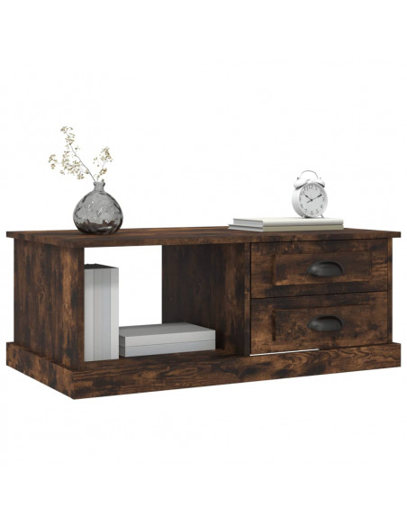 Tavolino da Salotto Rovere Fumo 90x50x35 cm Legno Multistrato