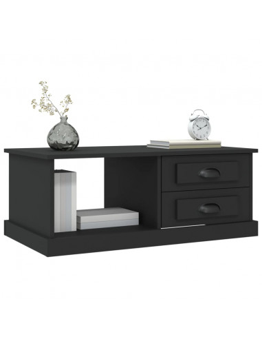 Tavolino da Salotto Nero 90x50x35 cm in Legno Multistrato