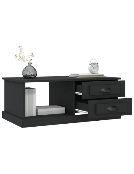 Tavolino da Salotto Nero 90x50x35 cm in Legno Multistrato