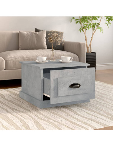 Tavolino da Salotto Grigio Cemento 50x50x35cm Legno Multistrato