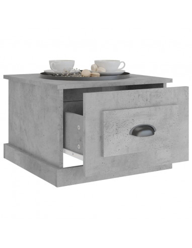 Tavolino da Salotto Grigio Cemento 50x50x35cm Legno Multistrato