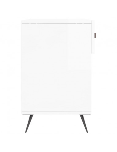 Panca Porta Scarpe Bianco Lucido 102x35x55 cm Legno Multistrato