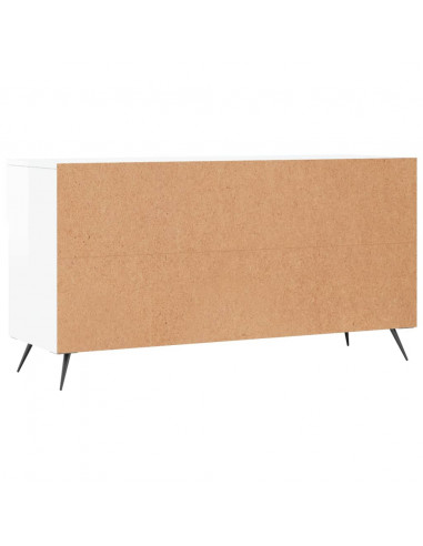 Panca Porta Scarpe Bianco Lucido 102x35x55 cm Legno Multistrato