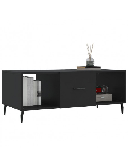 Tavolino da Salotto Nero 102x50x40 cm in Legno Multistrato