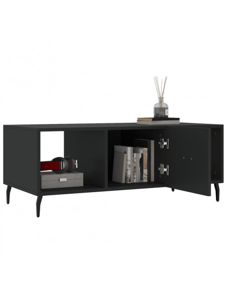 Tavolino da Salotto Nero 102x50x40 cm in Legno Multistrato