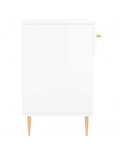 Panca Porta Scarpe Bianco Lucido 102x35x55 cm Legno Multistrato 2