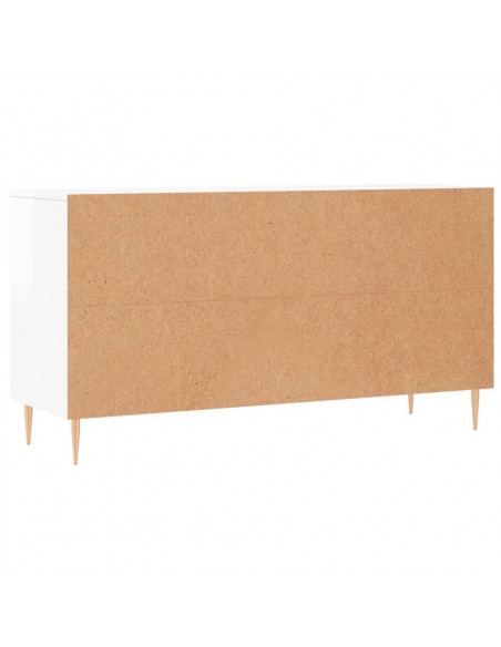 Panca Porta Scarpe Bianco Lucido 102x35x55 cm Legno Multistrato