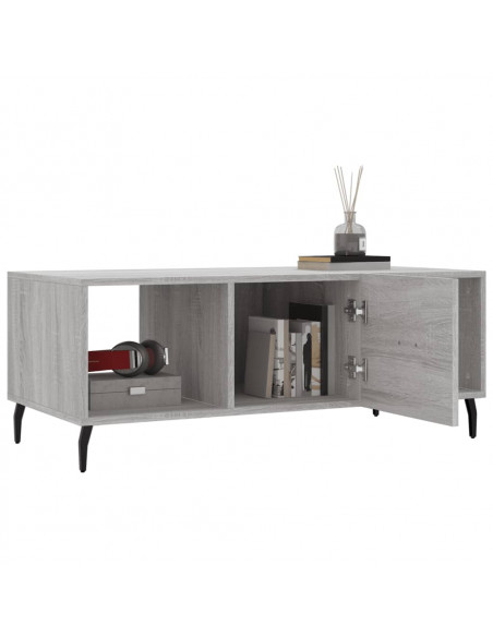Tavolino da Salotto Grigio Sonoma 102x50x40cm Legno Multistrato