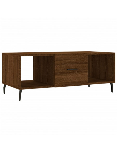 Tavolino Salotto Rovere Marrone 102x50x40 cm Legno Multistrato