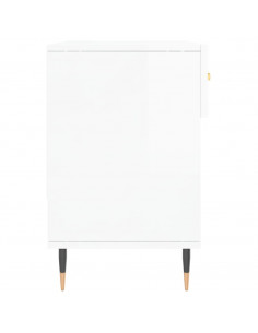 Panca Porta Scarpe Bianco Lucido 102x35x55 cm Legno Multistrato 2