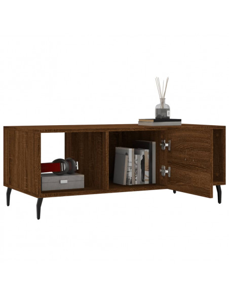 Tavolino Salotto Rovere Marrone 102x50x40 cm Legno Multistrato