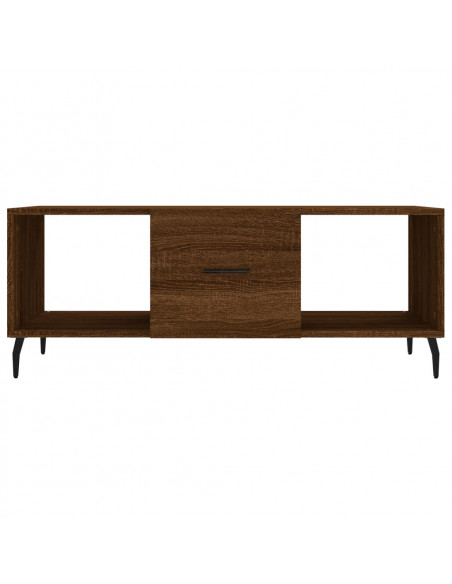 Tavolino Salotto Rovere Marrone 102x50x40 cm Legno Multistrato