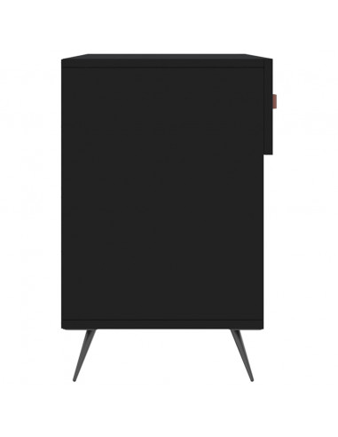 Panca Porta Scarpe Nera 102x35x55 cm in Legno Multistrato