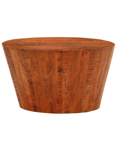 Tavolino da Salotto Ø52x30 cm Legno Grezzo Massello di Mango