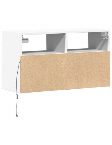 Mobile TV a Parete con Luci LED Bianco 80x31x45 cm