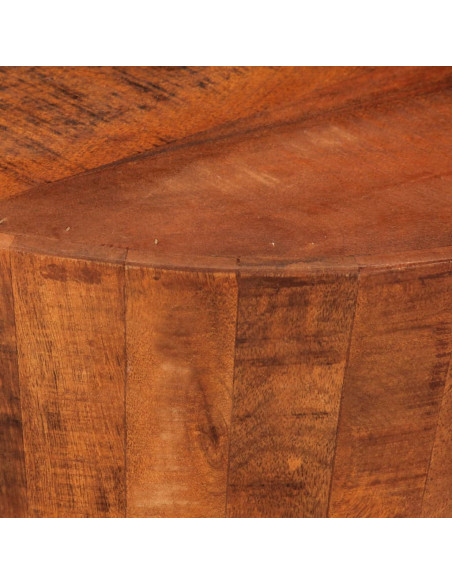 Tavolino da Salotto Ø52x30 cm Legno Grezzo Massello di Mango