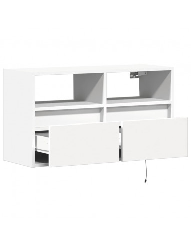 Mobile TV a Parete con Luci LED Bianco 80x31x45 cm