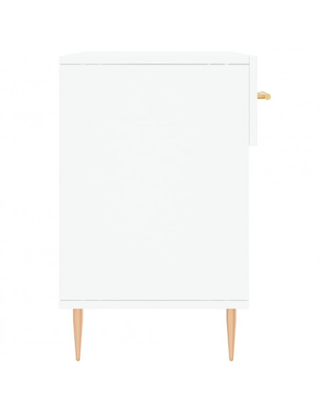 Panca Porta Scarpe Bianca 102x35x55 cm in Legno Multistrato