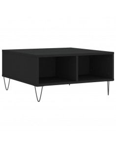 Tavolino da Salotto Nero 60x60x30 cm in Legno Multistrato 2