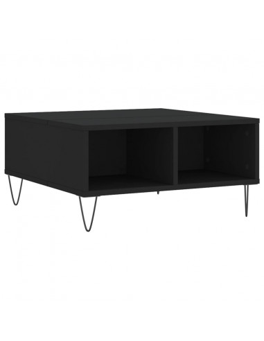 Tavolino da Salotto Nero 60x60x30 cm in Legno Multistrato