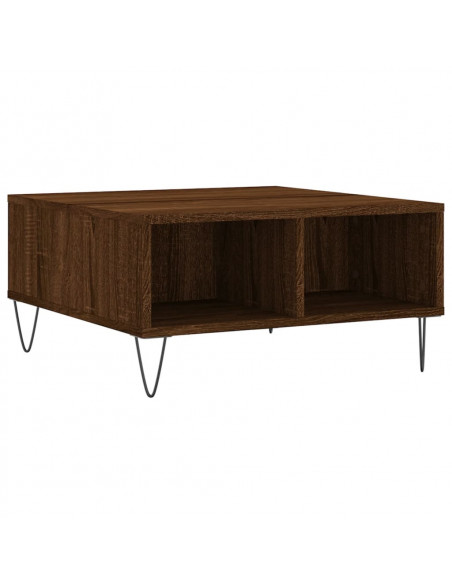 Tavolino da Salotto Rovere Marrone 60x60x30cm Legno Multistrato