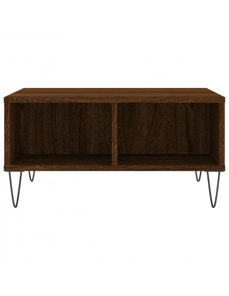 Tavolino da Salotto Rovere Marrone 60x60x30cm Legno Multistrato
