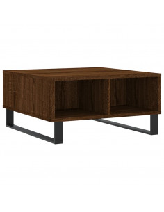 Tavolino da Salotto Rovere Marrone 60x60x30cm Legno Multistrato 2