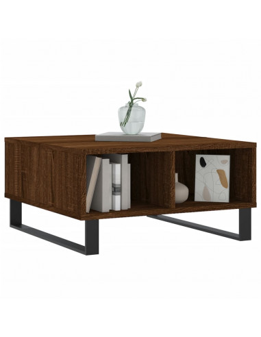 Tavolino da Salotto Rovere Marrone 60x60x30cm Legno Multistrato