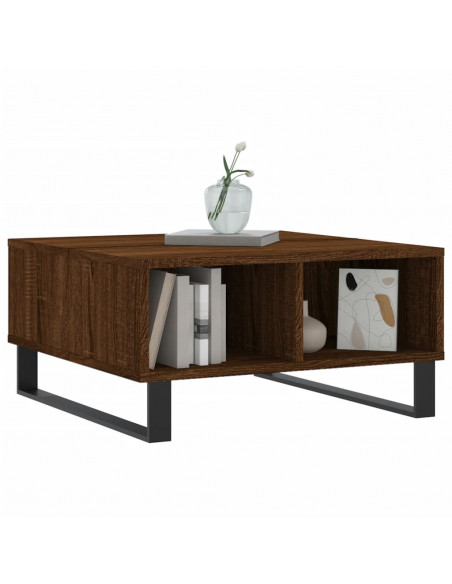 Tavolino da Salotto Rovere Marrone 60x60x30cm Legno Multistrato