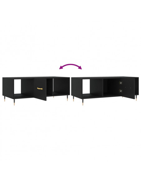 Tavolino da Salotto Nero 102x50x40 cm in Legno Multistrato