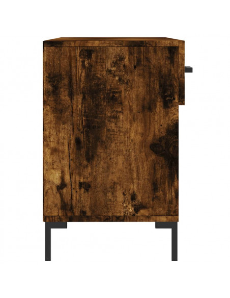 Panca Porta Scarpe Rovere Fumo 102x35x55 cm Legno Multistrato