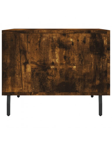 Tavolino da Salotto Rovere Fumo 50x50x40 cm Legno Multistrato